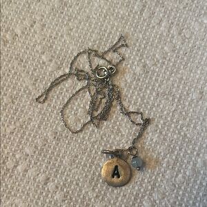 Silver Initial 'A' Pendant Necklace
